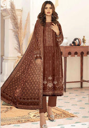 3 pcs women unstitched lawn printed suit