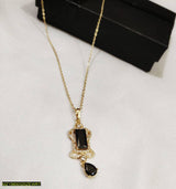 1 carat Gold black aqeeq pendant