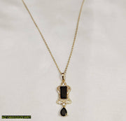 1 carat Gold black aqeeq pendant